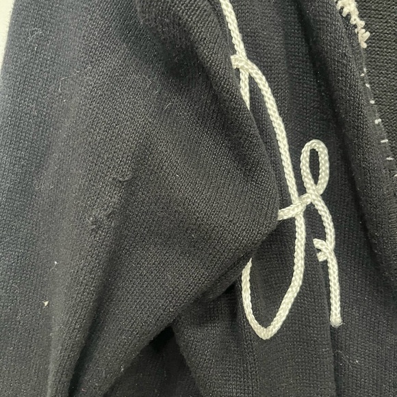 The Quacker Factory Woman's 1XL Button Down Cardigan Sweater CATS Black Cream - Picture 7 of 11